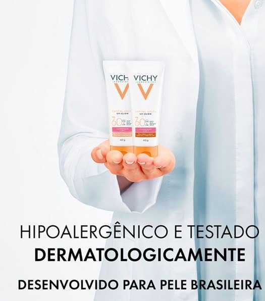 Protetor Solar Facial UV-Glow FPS60 Com Cor 40g - Imagem 4